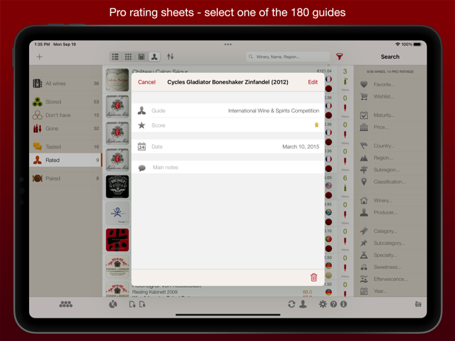 ‎VinoCell - wine cellar manager Screenshot