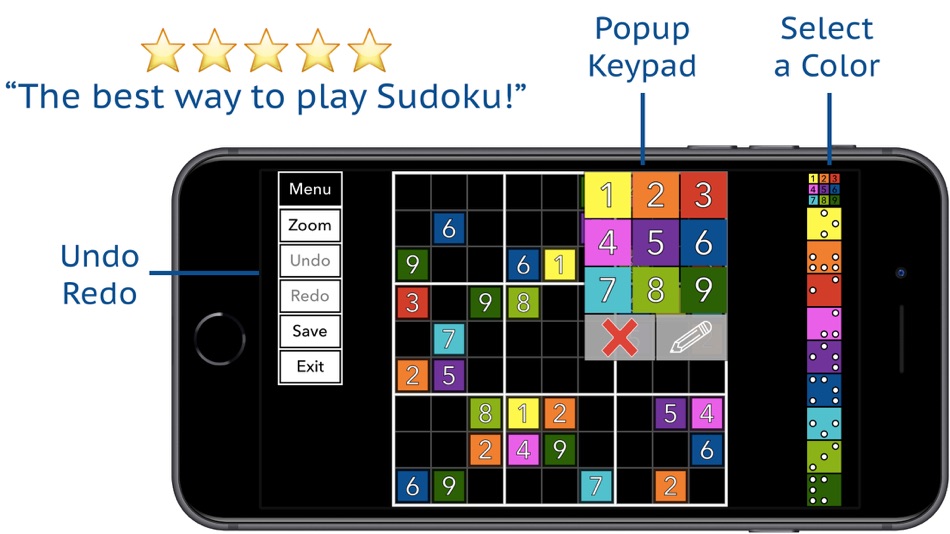 #1. Vivid: Color Sudoku Puzzle (iOS) By: Daniel Anderson