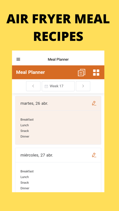 Air Fryer Meal Recipes App Screenshot