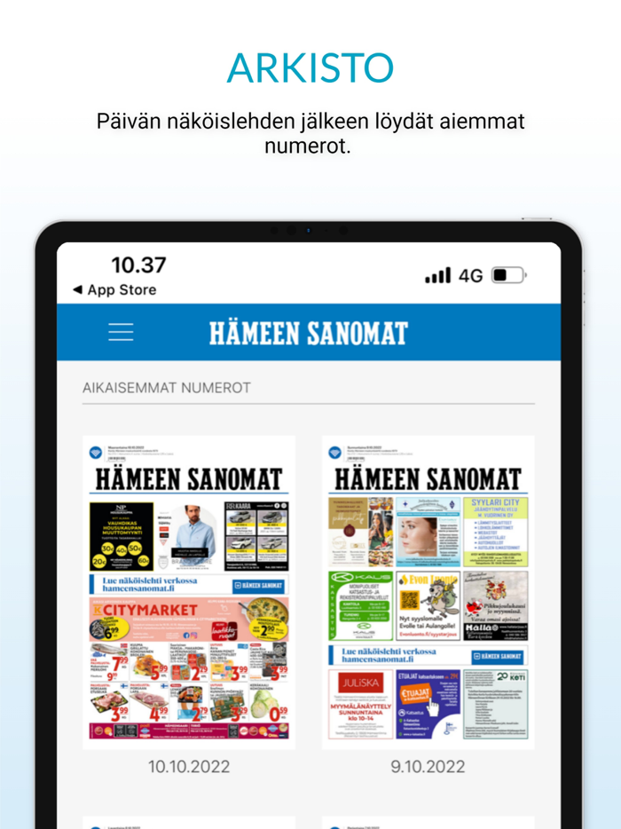 Hämeen Sanomat -sovellus