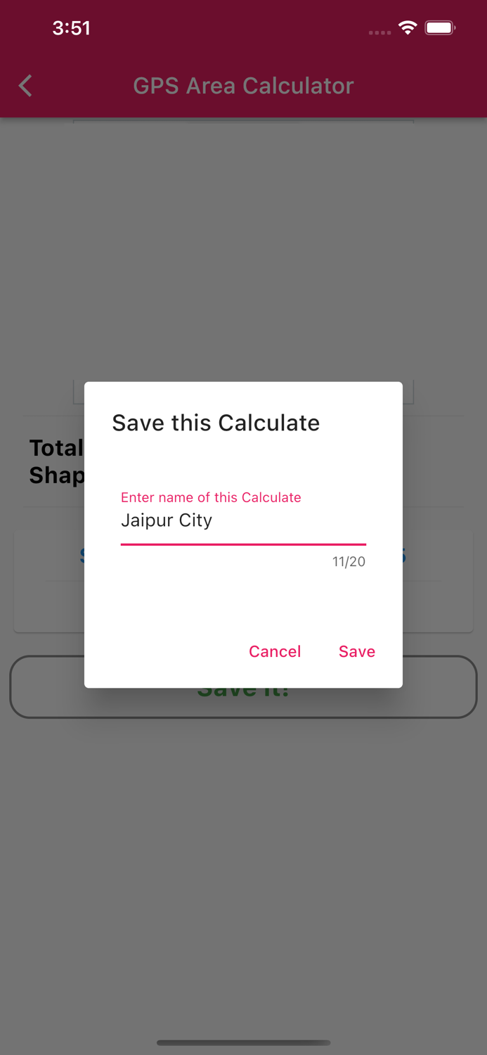 Land Area Finder with MAP