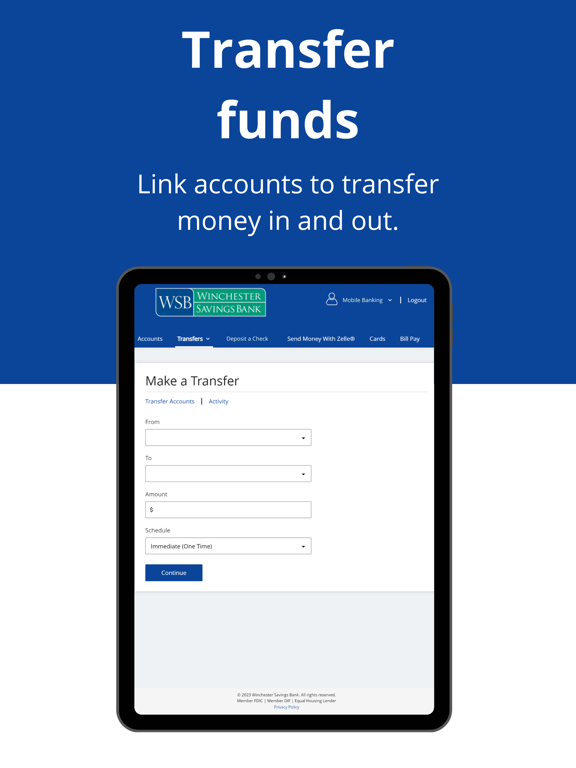 Winchester Savings Bank iPad screenshot 6 - Finance app