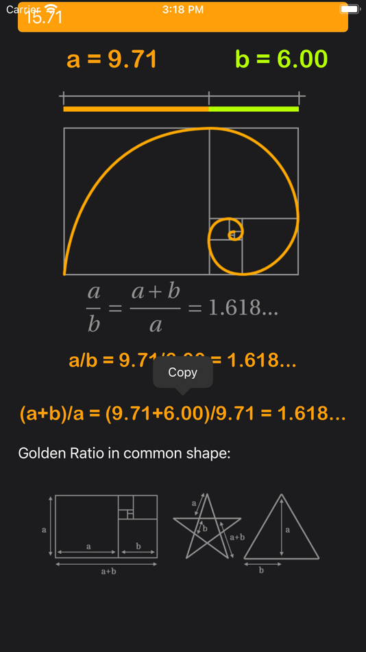 #4. Golden Ratio Calculator Plus (iOS) 由: Heng Jia Liang
