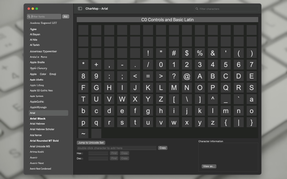 CharMap - 3.0.2 - (macOS)
