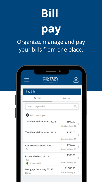 Century Savings Bank Mobile Screenshot