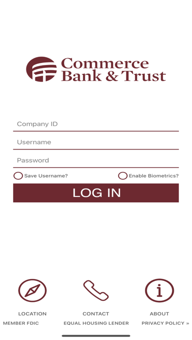 Commerce Bank & Trust Business Screenshot