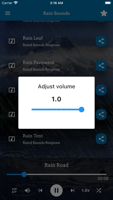 Rain Sounds Ringtones Screenshot