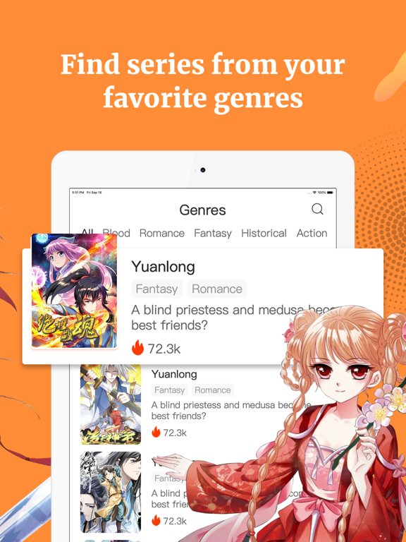 HiComics-Popular Manga Reader iPad screenshot 3 - Book app