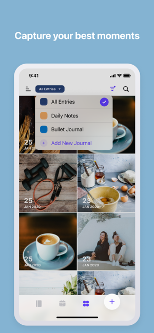 GoJournal: يوميات ولقطة شاشة مخطط