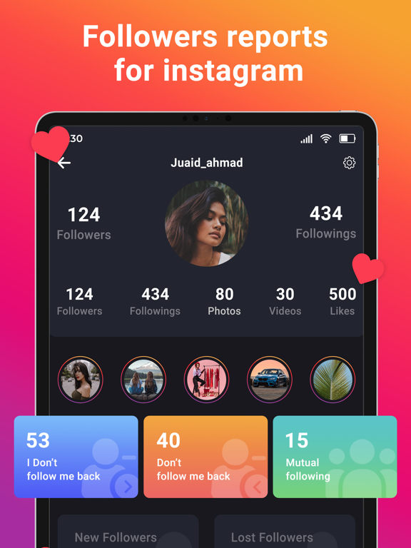 Follower Tracker : Followers iPad screenshot 1 - Social Networking app