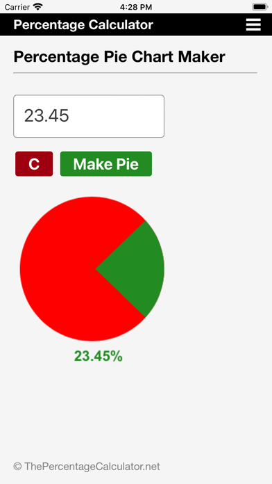 Percentage Calculator (%) Screenshot