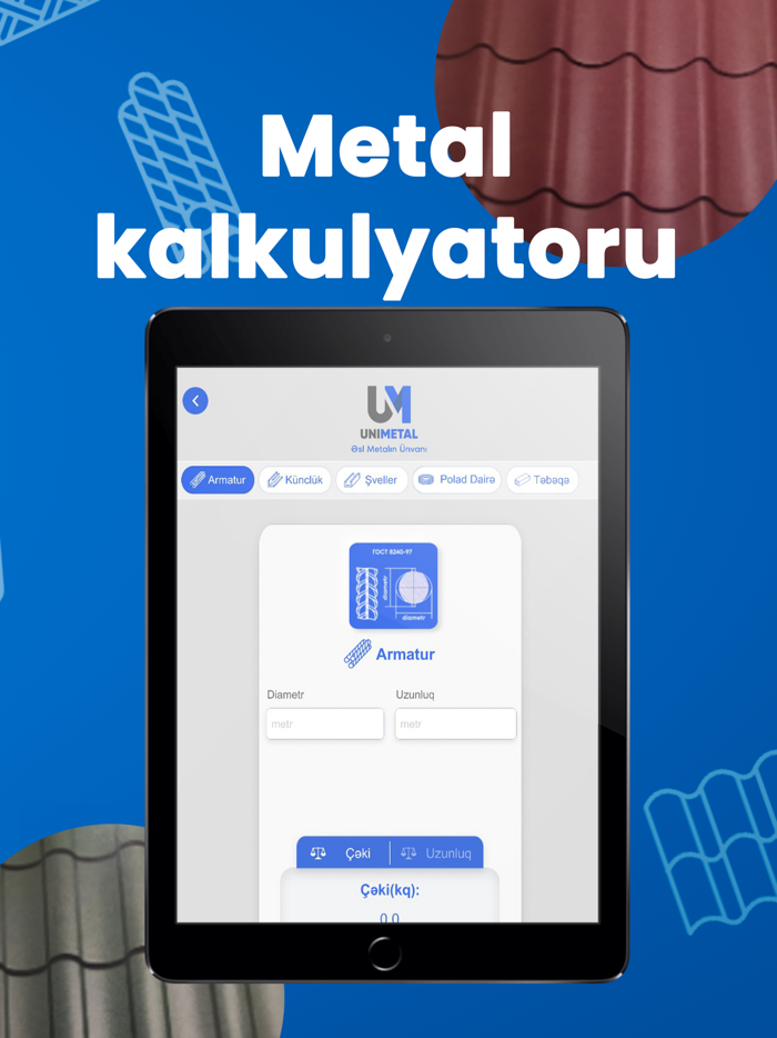 Unimetal Dam kalkulyatoru