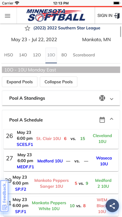 Minnesota Softball Screenshot