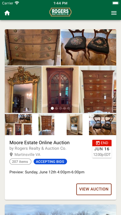 Rogers Auction Group Screenshot