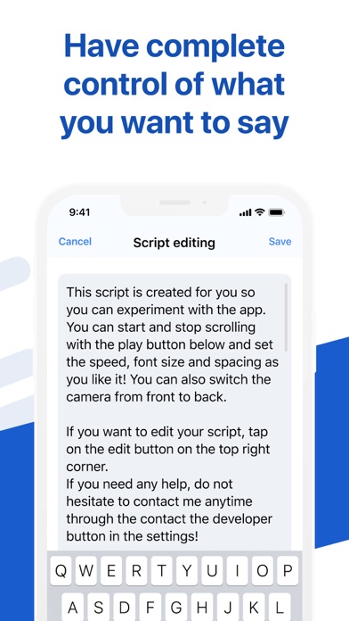 Prompty: Teleprompter Screenshot