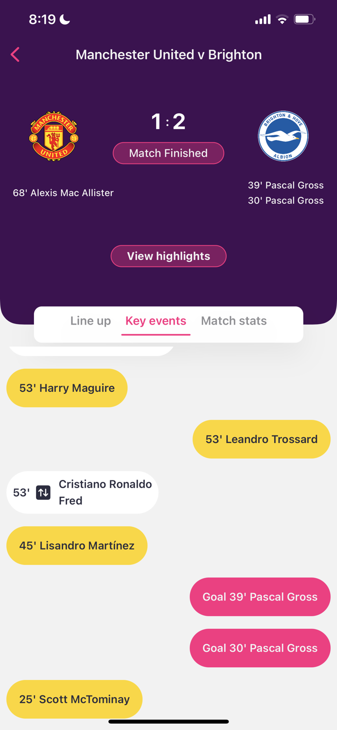 Match Day Live Scores