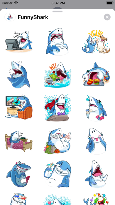 Funny Shark Cute Sticker 2022 Screenshot