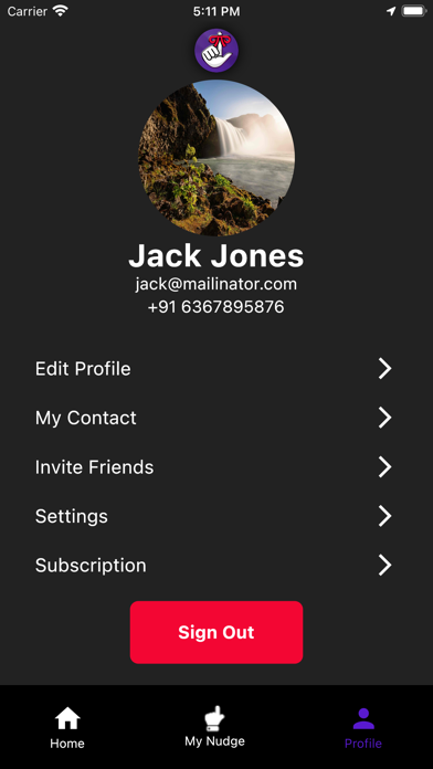 NudgeMe. Screenshot