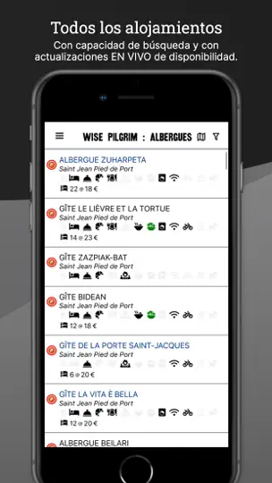 Captura de pantalla de Wise Pilgrim Camino Francés en iPhone 6