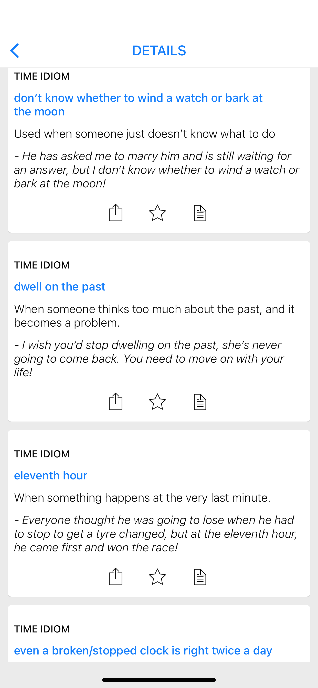 Time & Animal idioms