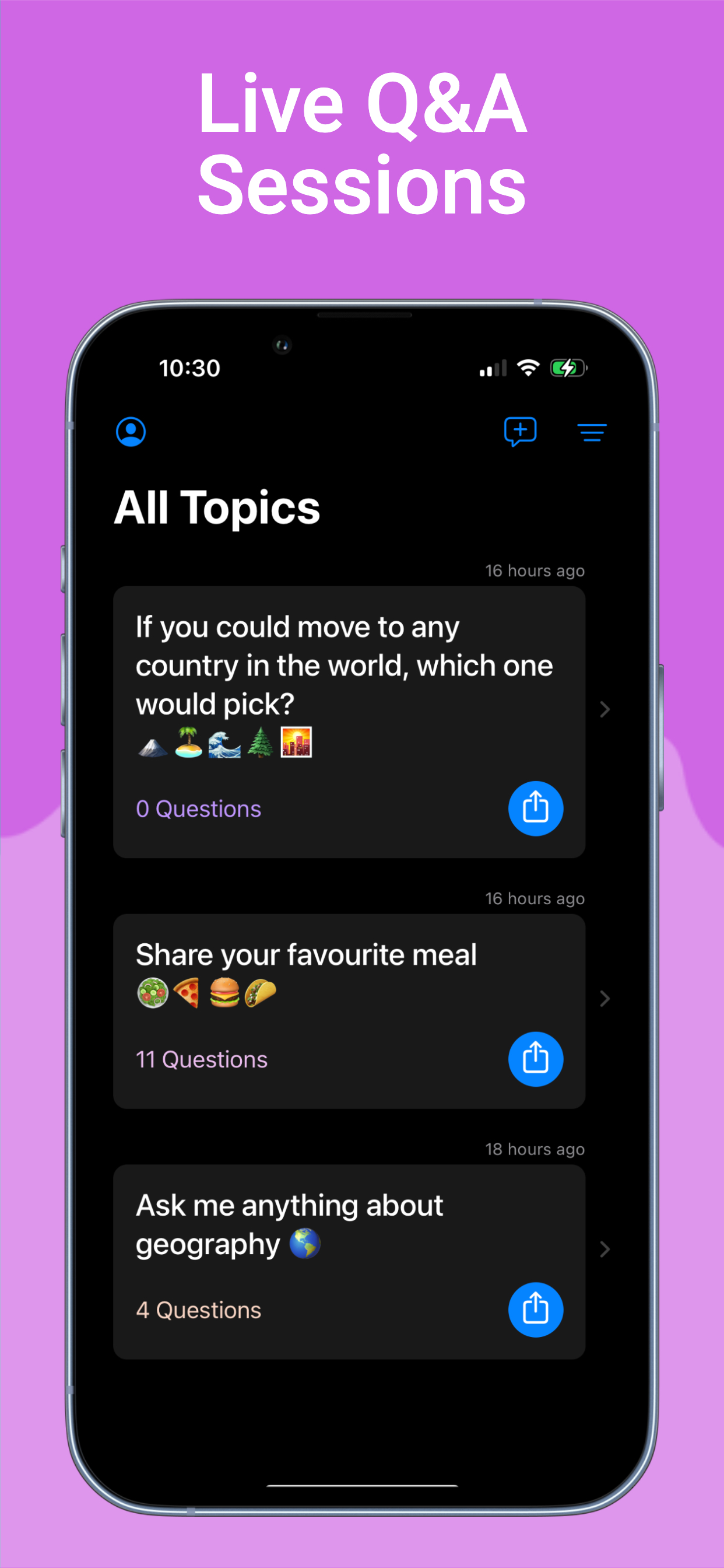 Live Questions - Ask Anything