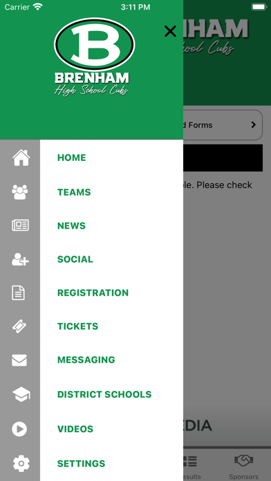 Brenham ISD Athletics Screenshot