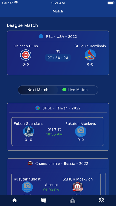 BaseBall Live Matches Screenshot