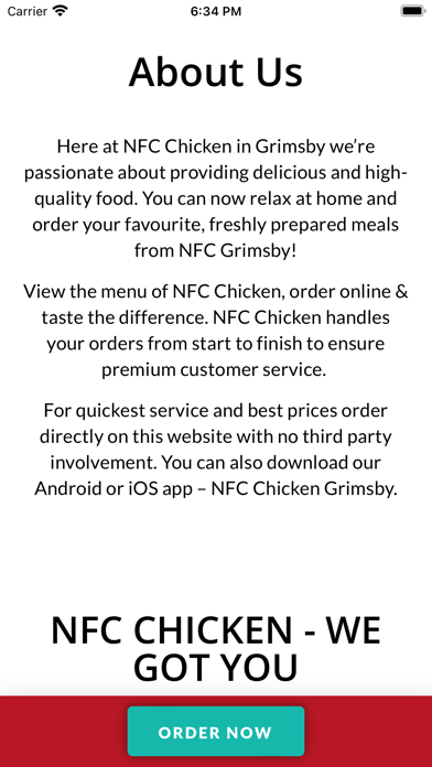 NFC Chicken Grimsby Screenshot