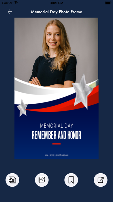 Memorial Day Wishes Card Frame Screenshot