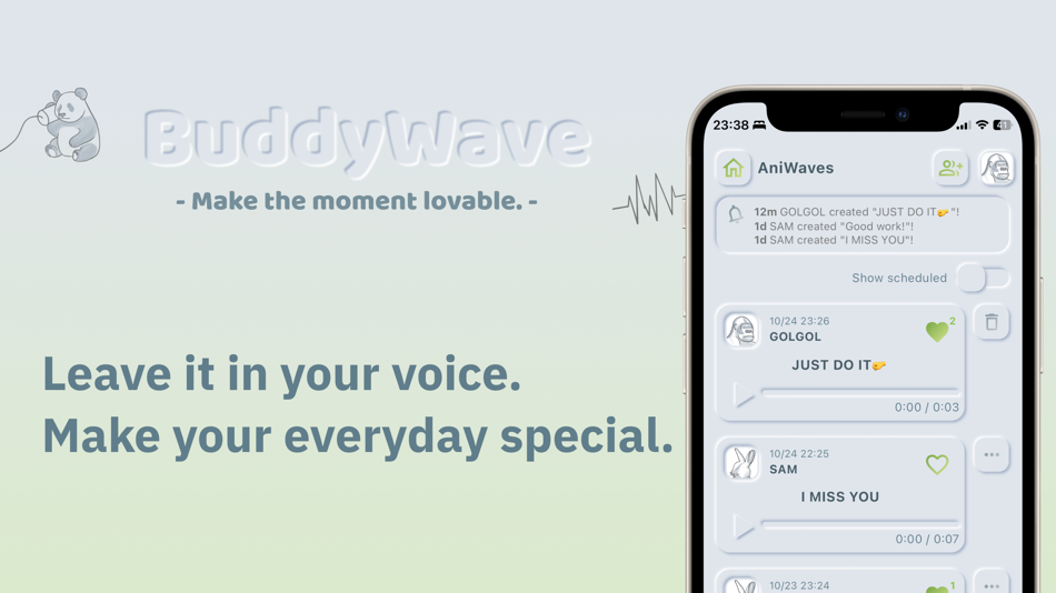#1. BuddyWave - Voice Diary Log (iOS) By: tsubasa ichiba