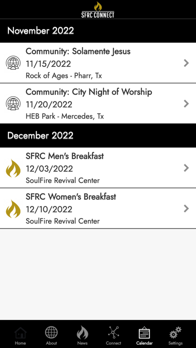 SFRC Connect Screenshot