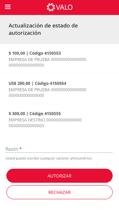 VALO – Banca Móvil Screenshot