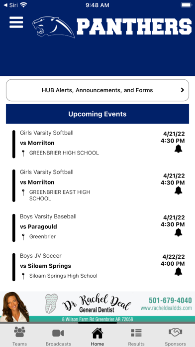 Greenbrier Panthers Athletics Screenshot