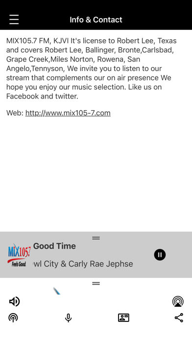 Mix 105.7 Screenshot