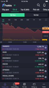 Fialda - Chứng khoán, Bảng giá screenshot