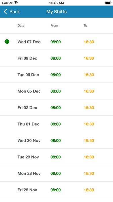 Spektrum Time&Attendance Screenshot