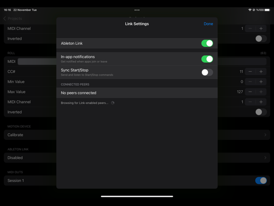 MIDI Motion for Apple Watch iPad screenshot 4 - Music app