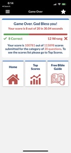 Bible Trivia Quiz - No Ads screenshot #6 for iPhone