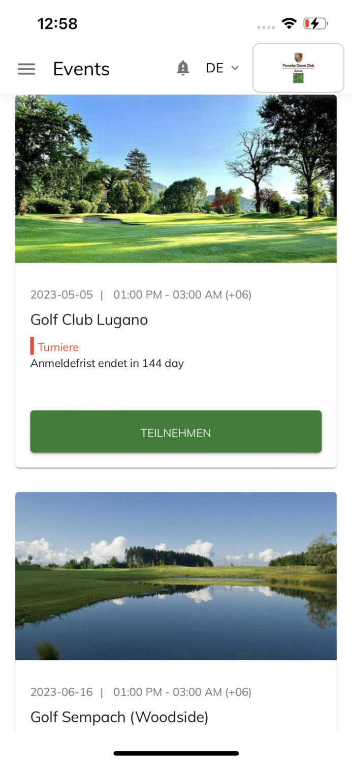 Porsche Green Club App