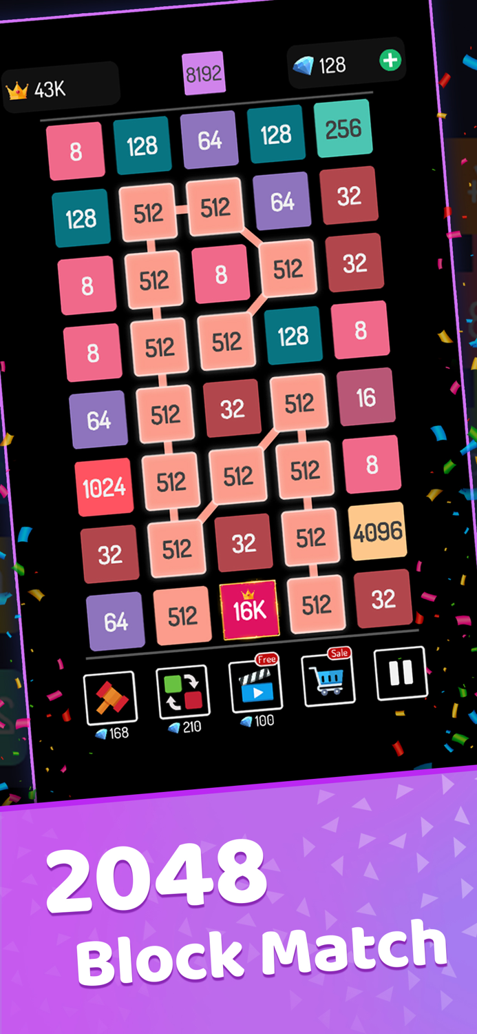 Merge number Math game puzzle