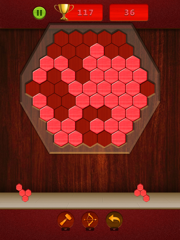 Red Wood Block Tetris  Puzzle