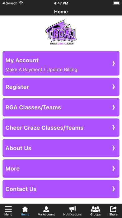 Randolph Gymnastics Screenshot 2 - AppWisp.com Randolph Gymnastics Screenshot 2 - AppWisp.com