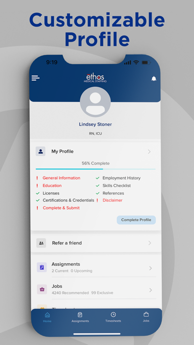 Ethos Medical Staffing Screenshot