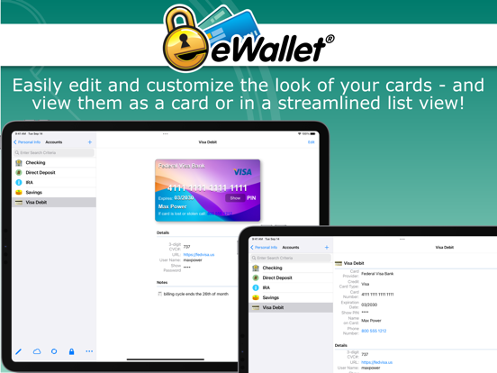 eWallet - Password Manager iPad app afbeelding 6