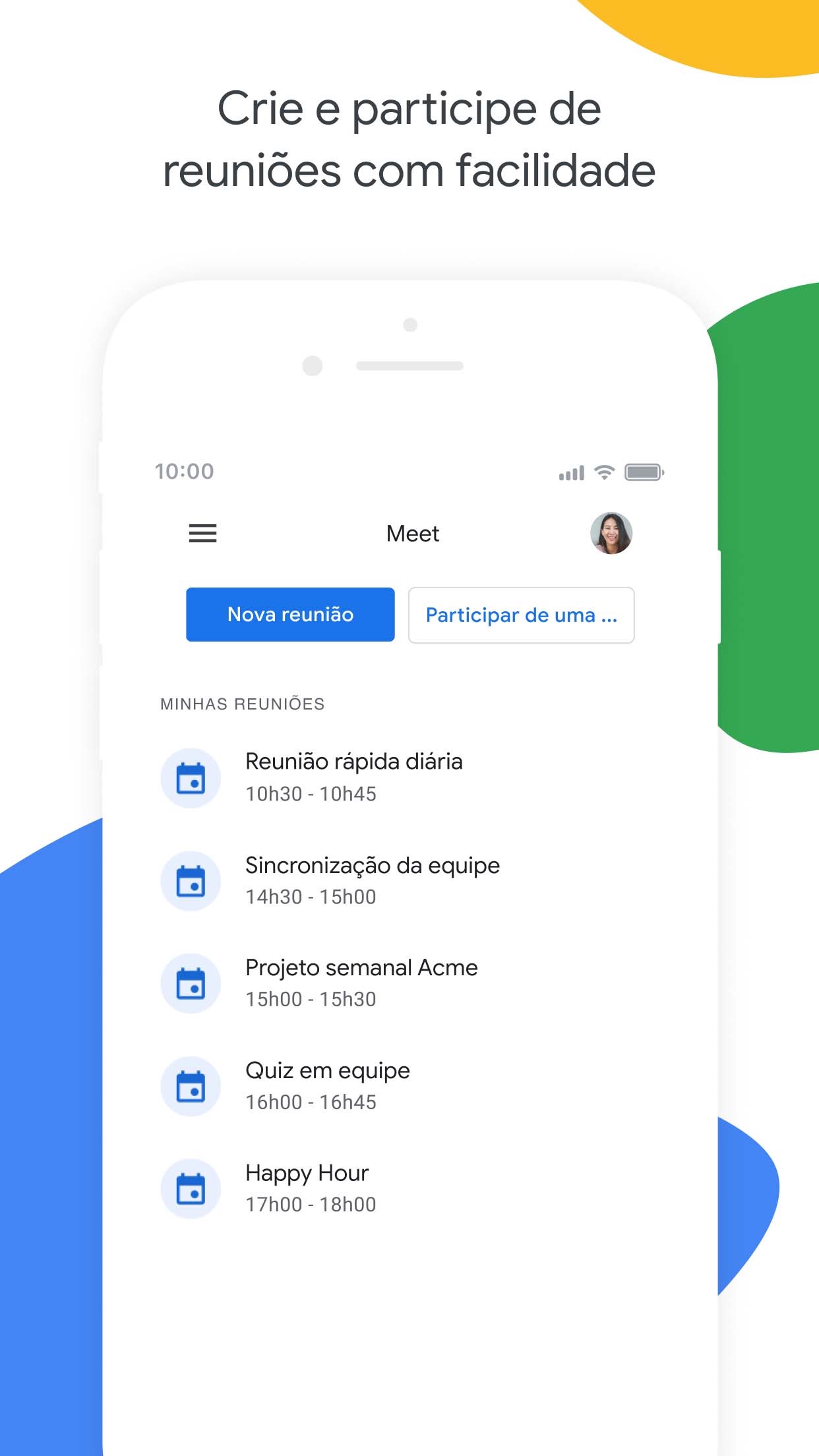 Screenshot do app Google Meet (original)