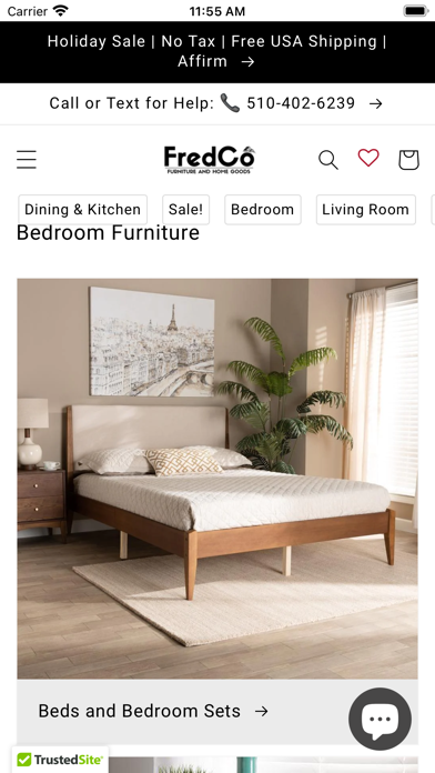 FredCo Furniture Screenshot