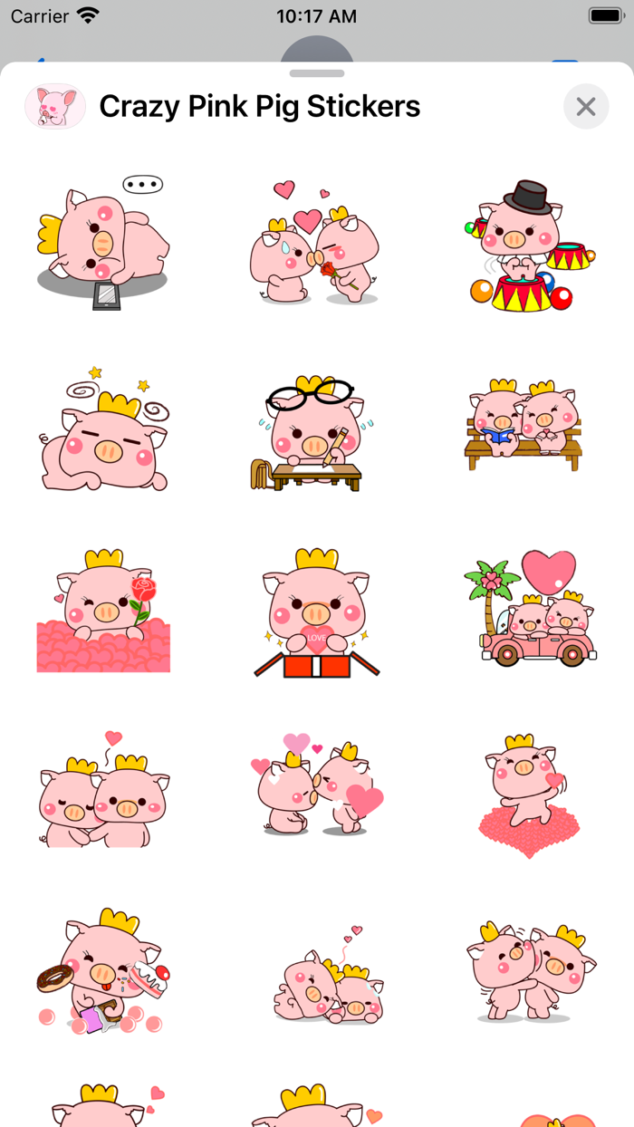 Crazy Pink Pig Stickers
