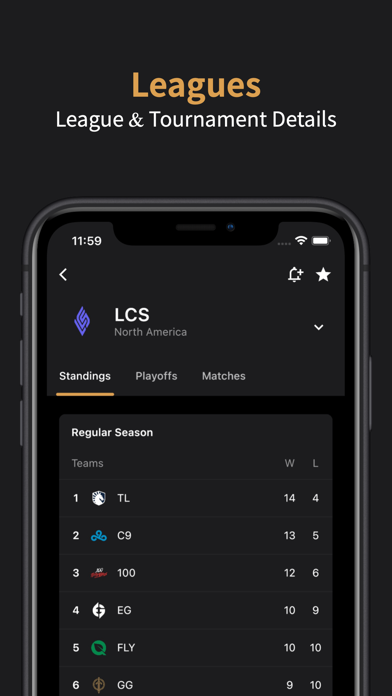 eScore - LoL Esports Scores Screenshot