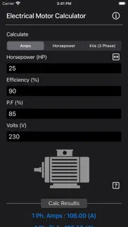 electrical motor calculator iphone screenshot 1