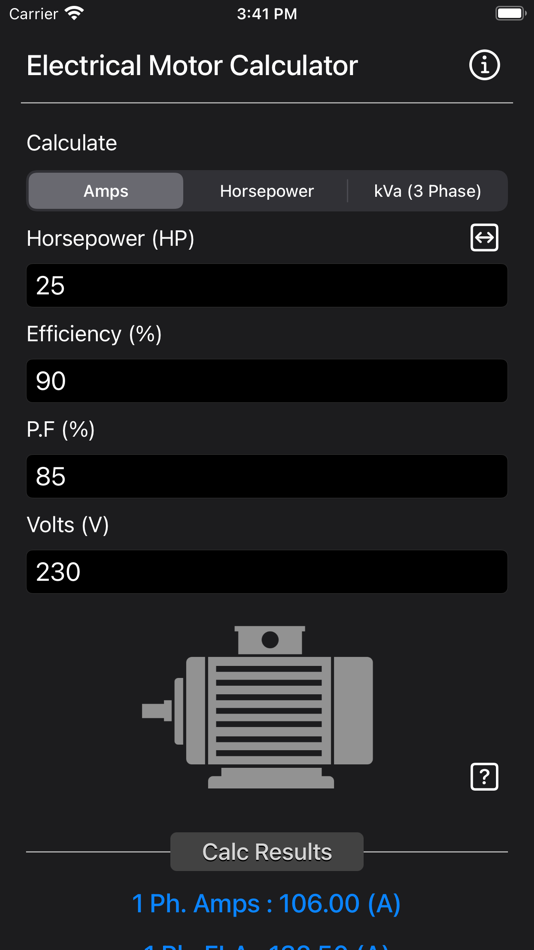 Electrical Motor Calculator - 1.0 - (iOS)